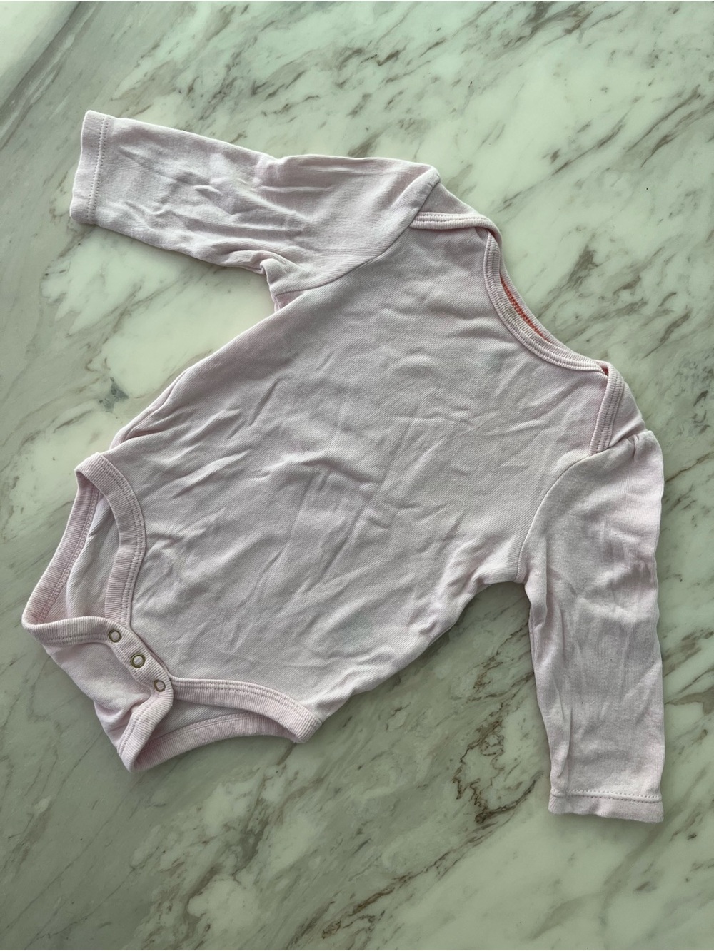 cloud island Long-Sleeve Baby Bodysuit in Pale Pink